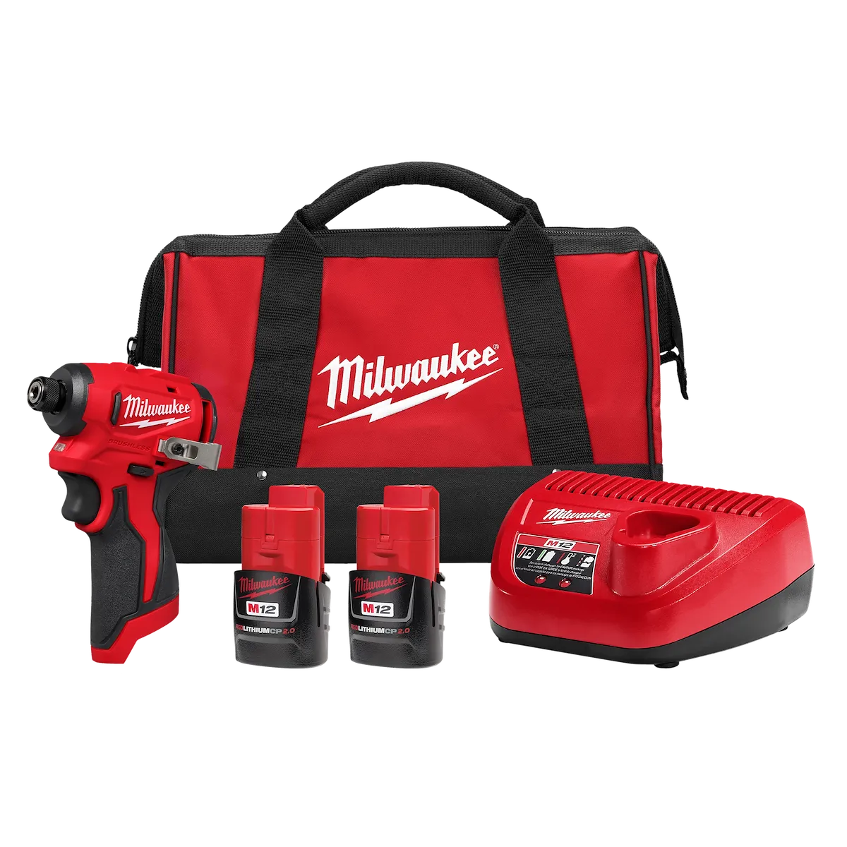 Milwaukee M12™ Subcompact Brushless 1/4" Hex Impact Driver Kit (3450-22)