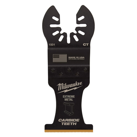 Milwaukee 1-3/8” Carbide Teeth Metal Universal Fit Oscillating Multi-Tool Blade (3 PK) (49-25-1503)