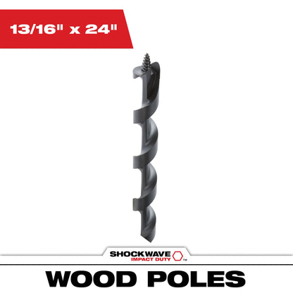13/16" x 24" SHOCKWAVE Lineman's Impact Auger Bit