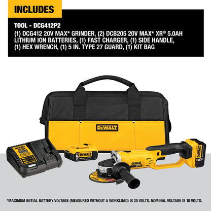 DeWalt 20V MAX GRINDER-CUTOFF TOOL KIT (5.0AH)