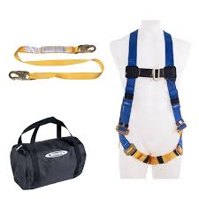 Aerial Kit containing Standard LiteFit w/Pass-thru legs Harness, 6' DeCoil Lanyard