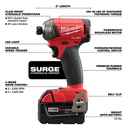 Milwaukee M18 FUEL™ SURGE™ 1/4" Hex Hydraulic Driver (Tool Only) (2760-20)