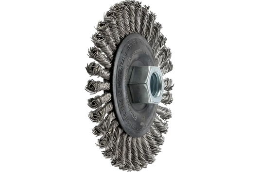 PFERD 4" Stringer Bead Wheel Brush, .020 Stainless Steel Wire, 5/8-11 Thread (82307)