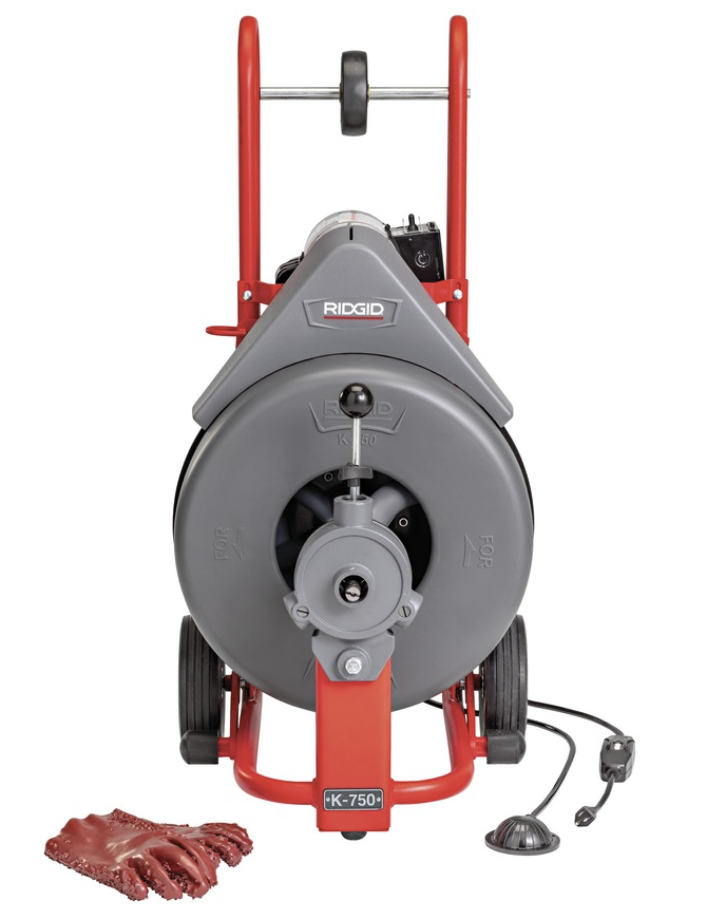 RIDGID K-750 drum machine with tool set