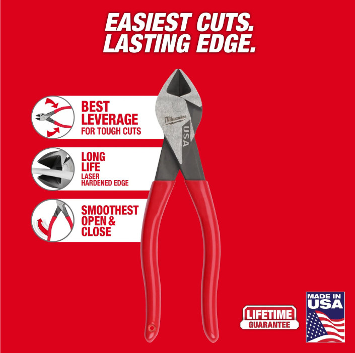 Milwaukee 7" Diagonal Dipped Grip Cutting Pliers MT507