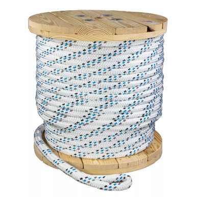 9/16" dia.600 ft. wood reelHigh Strength Composite Double Braid Pulling Rope w/eyes each end16,150 lb.