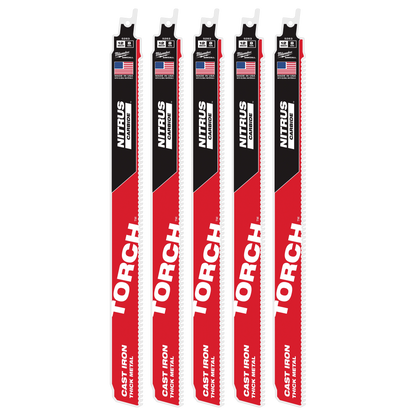 Milwaukee 12" 7 TPI The TORCH™ with NITRUS Carbide™ SAWZALL® Blade 5PK (48-00-5563)