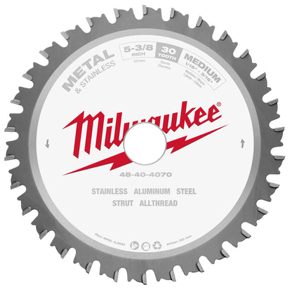 Milwaukee 5-3/8" Metal & Stainless Cutting Circular Saw Blade (48-40-4070)