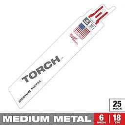 Milwaukee 6" 18 TPI The Torch™ SAWZALL® Blades (25 Pk) (48-00-8784)