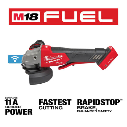 M18 FUEL 4-1/2" / 5" Braking Grinder w/ ONE-KEY Paddle Switch, No Lock