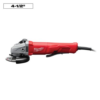 Milwaukee 11 Amp Corded 4-1/2 in. Small Angle Grinder Paddle No-lock (6142-31)