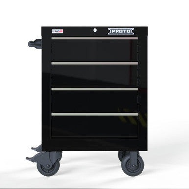 Proto®27' 4-DRAWER SINGLE BANK ROLLER CABINET, Black