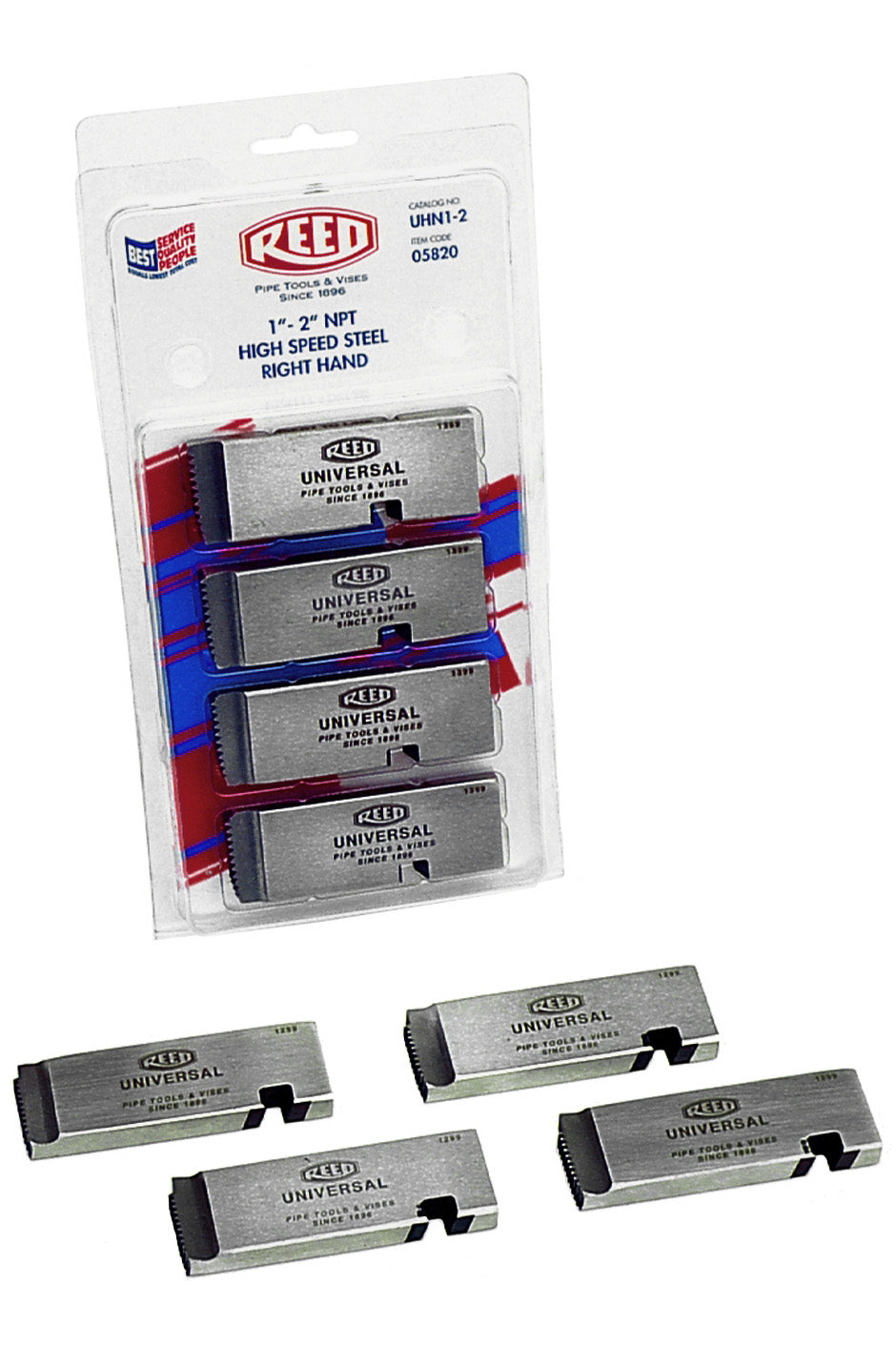 Reed Universal Die Set for Stainless Steel, 1-2 in. NPT, HSS (UHS1-2)