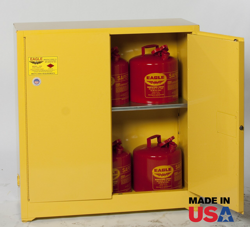 EAGLE 30 SAFETY CABINET..30gal, 1 Removable Shelf, Manual Close Doors