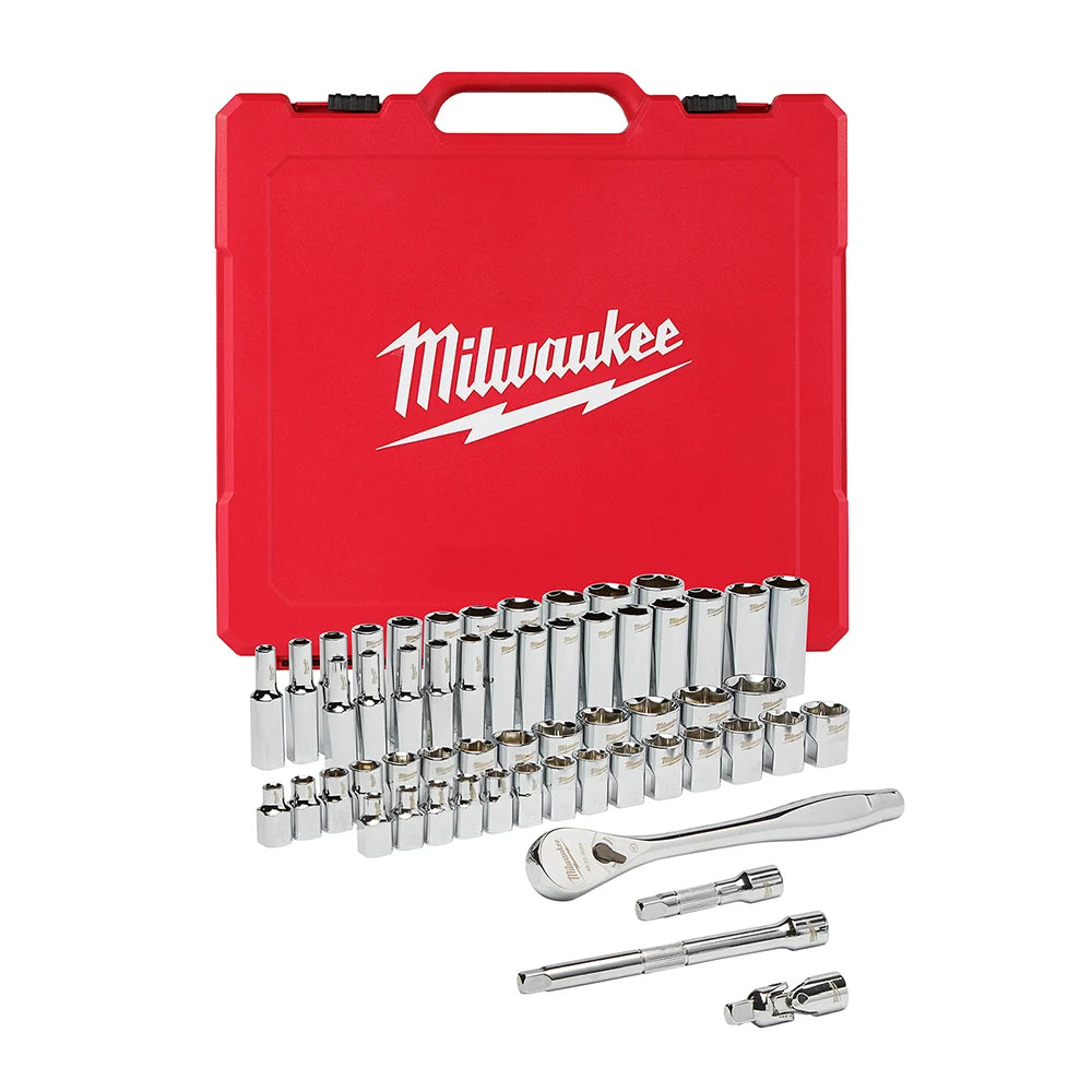 3/8" Drive 56pc Ratchet & Socket Set - SAE & Metric