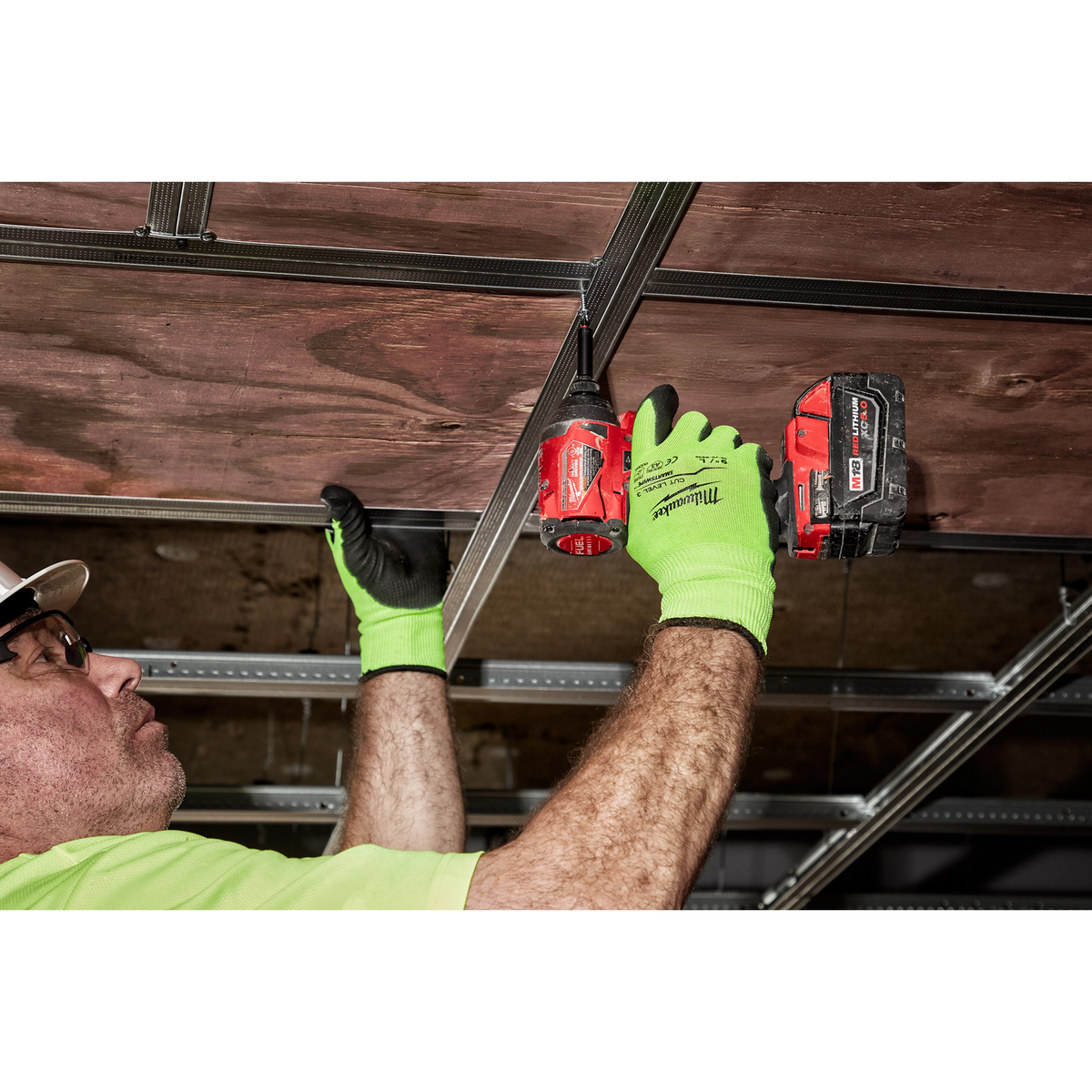 Milwaukee 12PK High Visibility Cut Level 3 Polyurethane Dipped Gloves - XL (48-73-8933B)