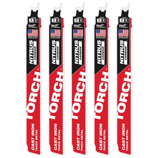 Milwaukee 9" 7TPI The TORCH for CAST IRON with NITRUS CARBIDE 5PK (48-00-5562)