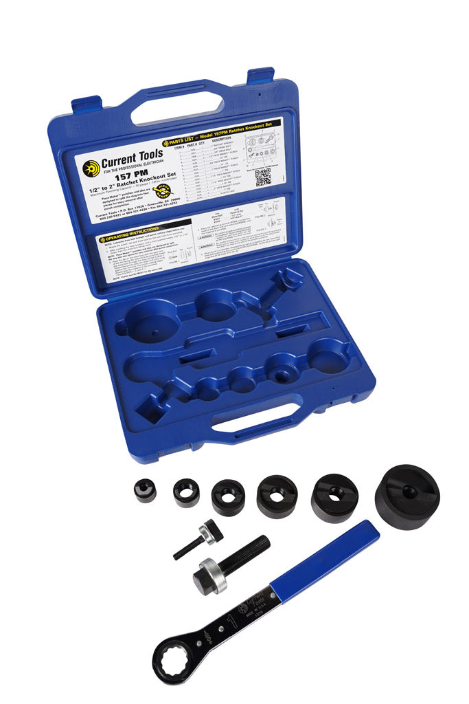 Current Tools Ratchet Knockout Set, 1/2 in - 2 in (157PM)