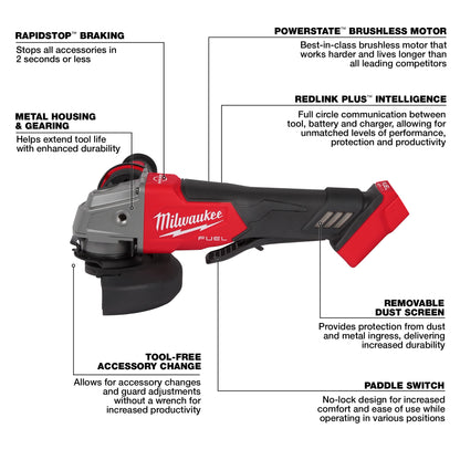 M18 FUEL 4-1/2" / 5" Grinder Paddle Switch, No-Lock