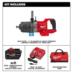 M18 FUEL 1" D-Handle High Torque Impact Wrench w/ ONE-KEY Kit