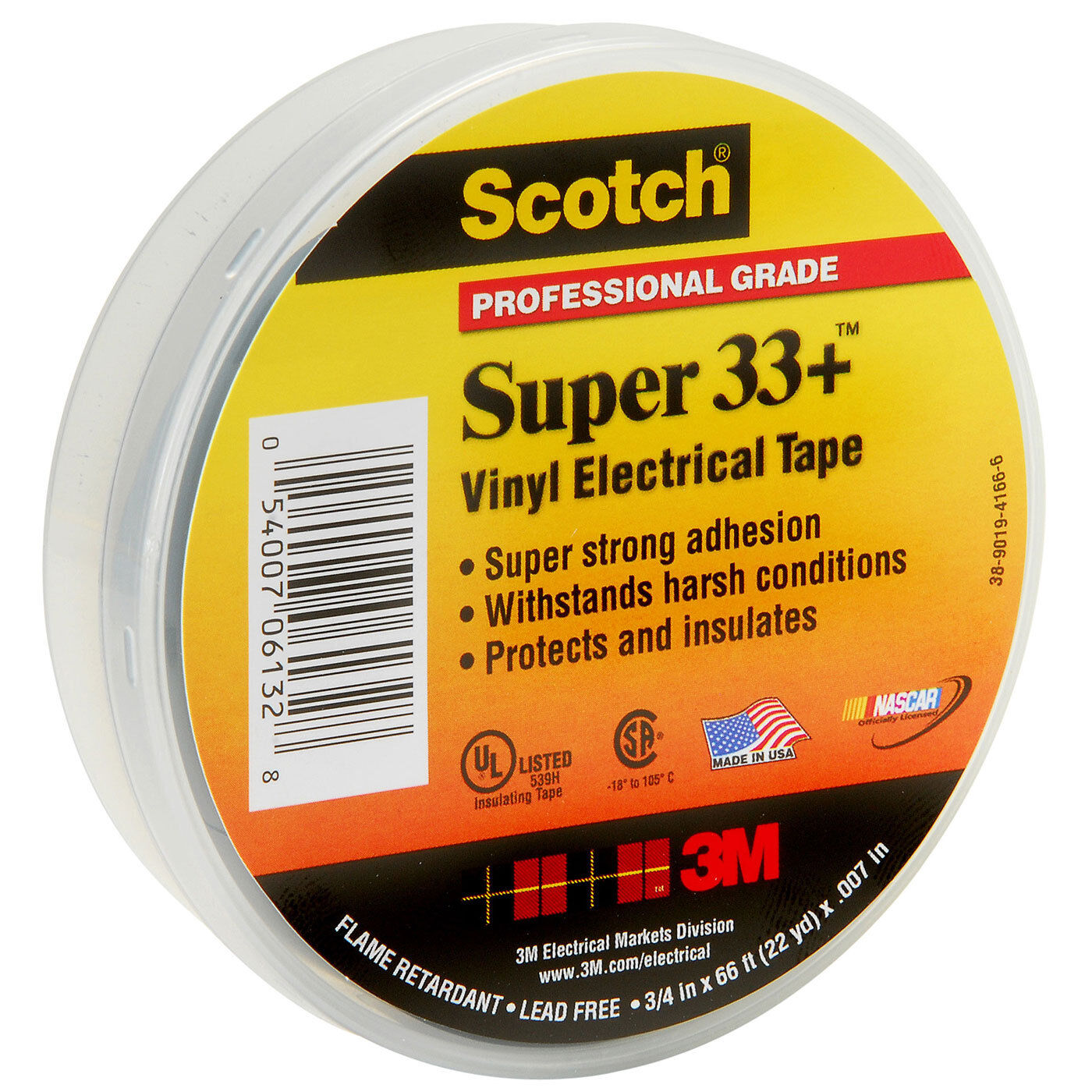 Scotch Super 33+ Vinyl Electrical Tape, 3/4" x 66'